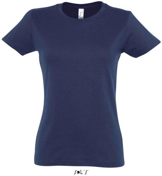 Női IMPERIAL környakú rövid ujjú pamut póló, SOL'S SO11502, French
Navy-3XL