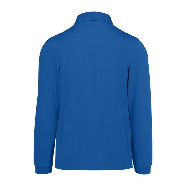 B&C hosszú ujjú előzsugorodott férfi galléros pamut póló O30, Royal
Blue-2XL