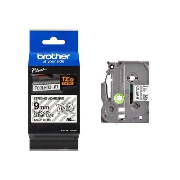 Brother P-touch TZe-S121 szalagkazetta, 9mm széles, 8 méter hosszú