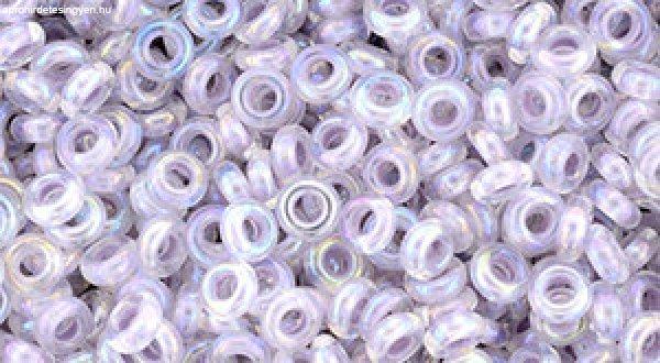 Toho demi round gyöngy - 786 - Pale Lavender-Lined Rainbow Crystal - 8/0