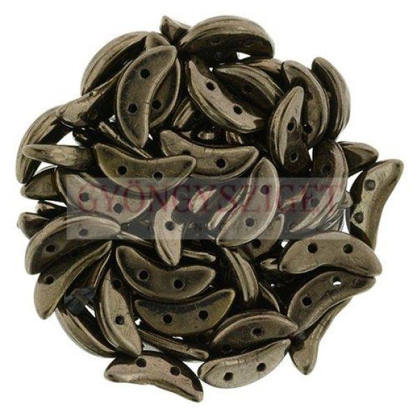 Crescent gyöngy - Kétlyukú félhold - Dark Bronze - 10mm