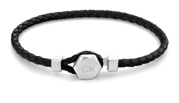 Calvin Klein Elegáns bőr karkötő Latch 35000262