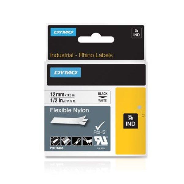 Feliratozógép szalag, flexibilis ID, 12 mm x 3,5 m, DYMO "Rhino",
fehér-fekete