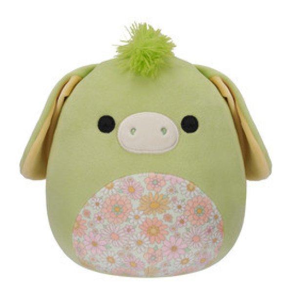 Squishmallows 20 cm - Juniper a zöld szamár virágos hassal
