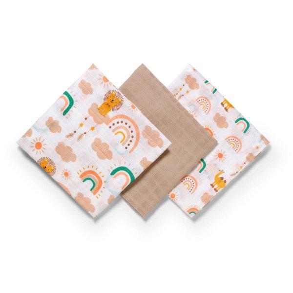 BabyOno textilpelenka színes 3db barack 348/09