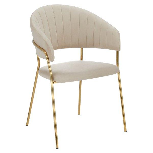KONDELA Design étkezőszék, bézs Velvet szövet/gold króm arany, DASMIN TYP
1