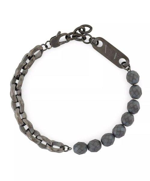 Armani Exchange Bájos karkötő férfiaknak hematittal AXG0151060