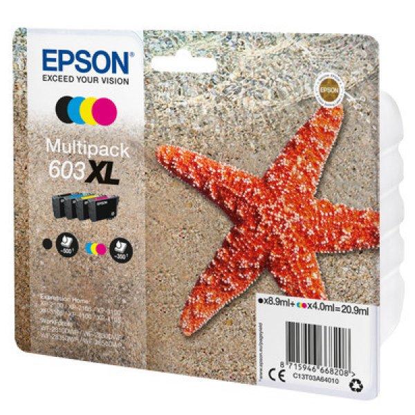 EPSON T03A6 EREDETI tintapatron fekete/cián/magenta/sárga Multipakk 20,9ml
No.603XL