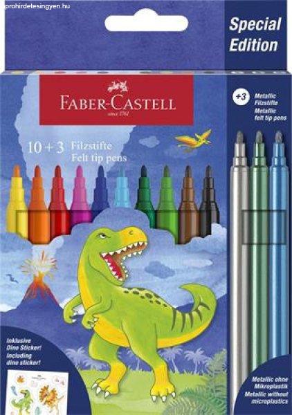 Filctoll készlet, FABER-CASTELL "Dinoszaurusz" 10 különböző szín
+ 3 metál