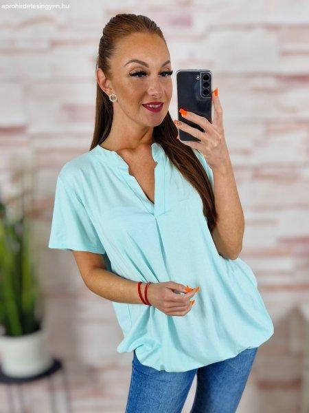 V-nyakú, pamut-viszkóz anyagú, gumis aljú felső L-XL