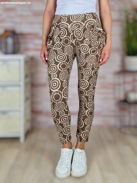 Mintás, zsebes, gumis derekú nadrág S-M,L-XL