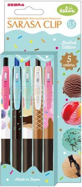 Zseléstoll, 0,33 mm, nyomógombos, ZEBRA "Sarasa Clip Ice Cream", 5
különböző szín