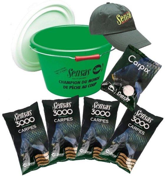 Sensas Carpes Set - 15L Bucket + Carpes Groundbait + Carpix Aroma + Cap szett
(73708)