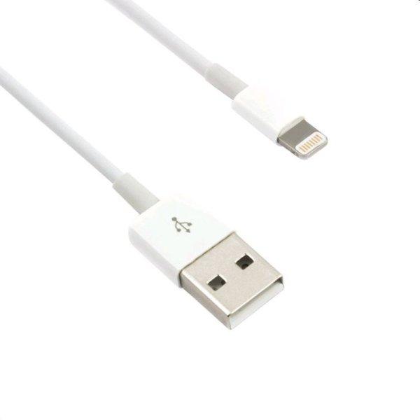 Kábel C-TECH USB 2.0 Lightning (IP5 és magasabb) töltő- és szinkronkábel,
1m, fehér