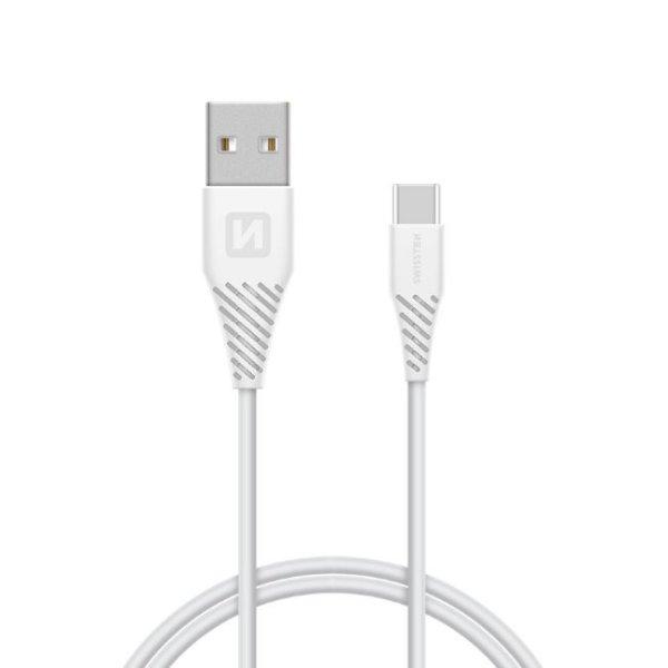 Adatkábel Swissten meghosszabbított USB-C konnektorral, ellenálló
telefonhoz, fehér