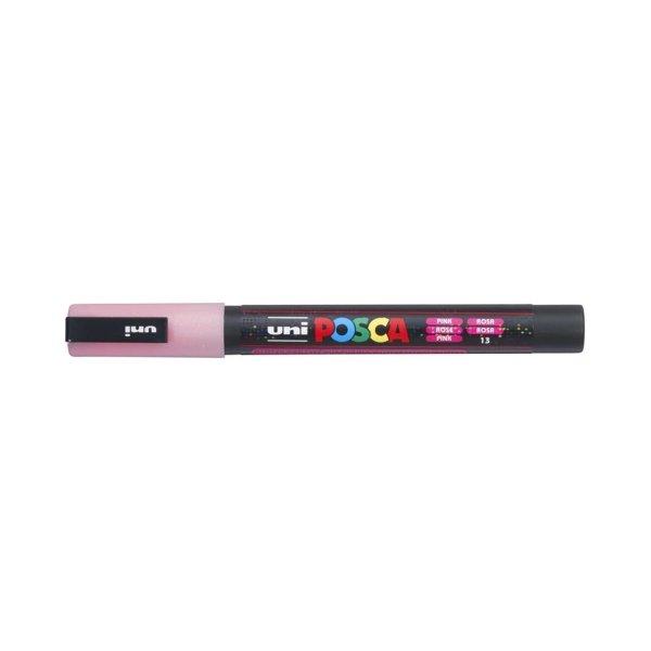 Dekormarker 0,9-1,3mm, Uni-Posca PC-3ML csillámló rózsaszín