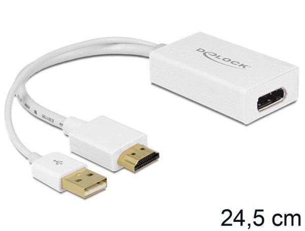 DeLock Adapter HDMI-A male > Displayport 1.2 female White