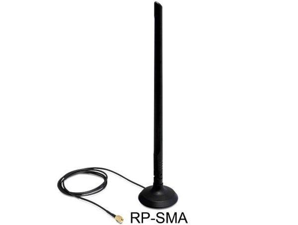 DeLock WLAN 802.11 b/g/n Antenna RP-SMA 6.5 dBi Omnidirectional Joint With
Magnetic Stand