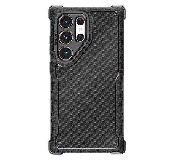 Designed for SAMSUNG SHLDAir defender szilikon telefonvédő (erős
ütésállóság, csúszásgátló, karbon) FEKETE Samsung Galaxy S24 Ultra
(SM-S928)