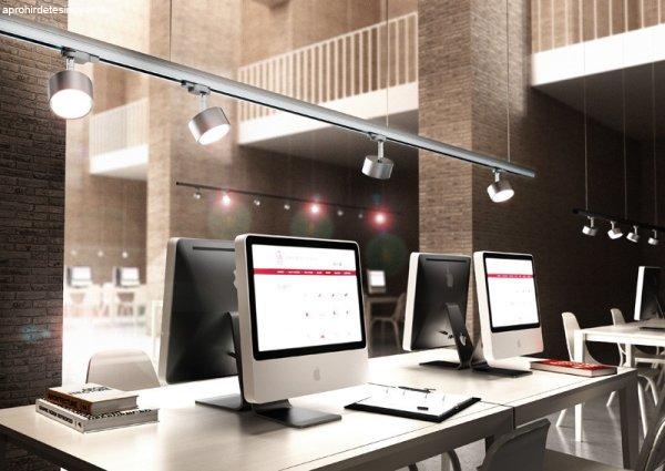 PIXIE háromáramkörös sínre ezüstszürke króm 230V LED GX53 7W