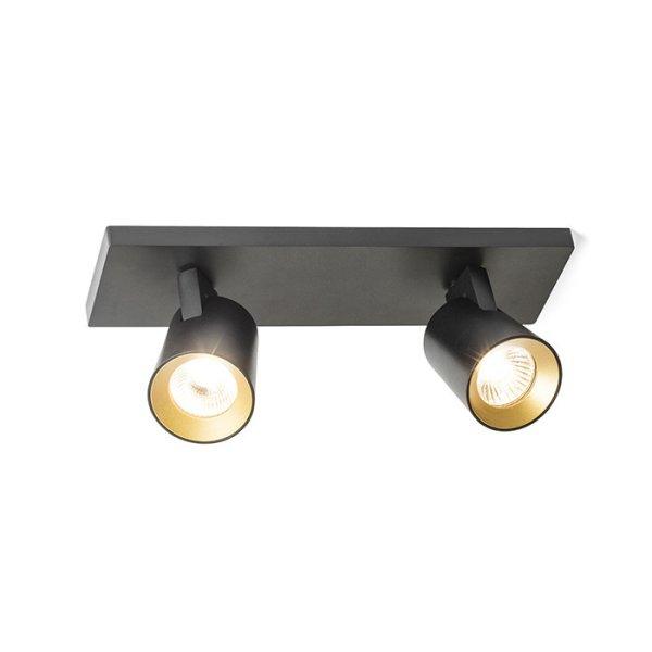 KENNY II felületre szerelhető fekete/aranysárga 230V LED GU10 2x8W