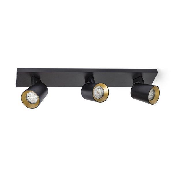 KENNY III felületre szerelhető fekete/aranysárga 230V LED GU10 3x8W