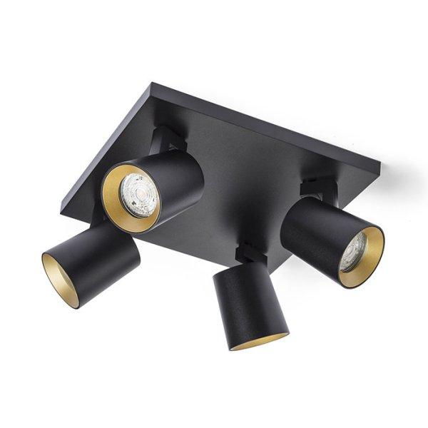KENNY IV mennyezeti lámpa fekete/aranysárga 230V LED GU10 4x8W
