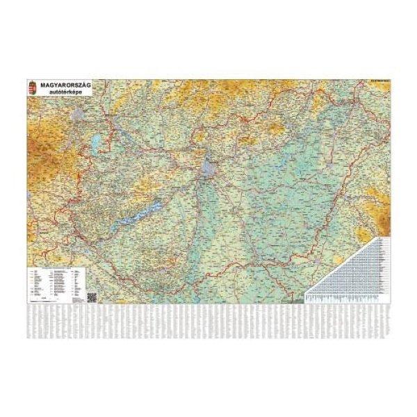 Szurkatábla 100x70cm Magyarország autótérképe fakeret