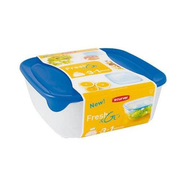 Ételtartó szett CURVER Fresh&Go 4 db-os 0,8L+1,7L+2,9L+0,25L
átlátszó/átlátszó kék 182596