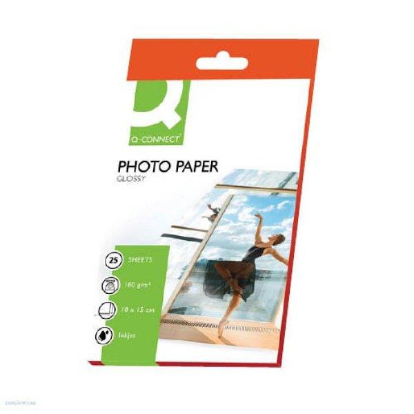 Fotópapír tintasugaras Q-Connect KF01905 10x15cm 180g 25 ív fényes