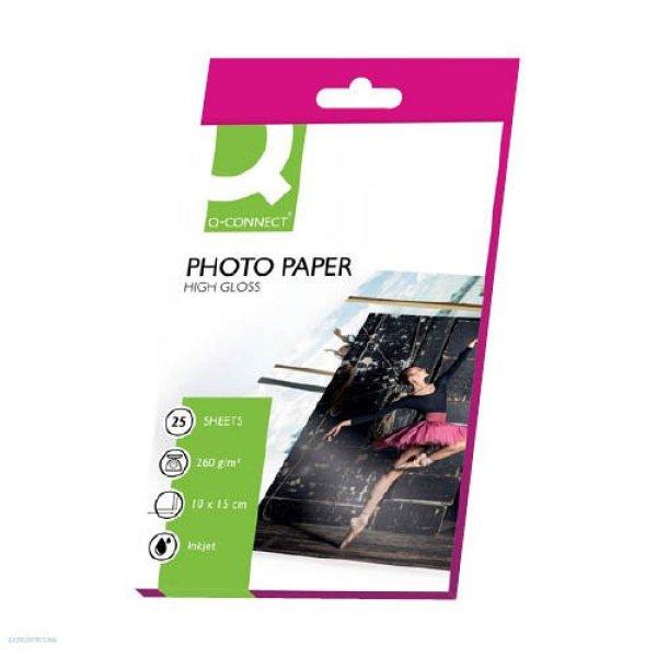 Fotópapír tintasugaras Q-Connect KF01906 10x15cm 260g 25 ív fényes