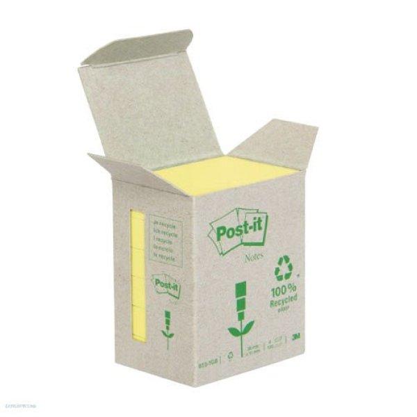 Post-it öntapadós jegyzettömb, 653-1B 51x38 mm 6 x 100 lap/csm GreenLine
sárga