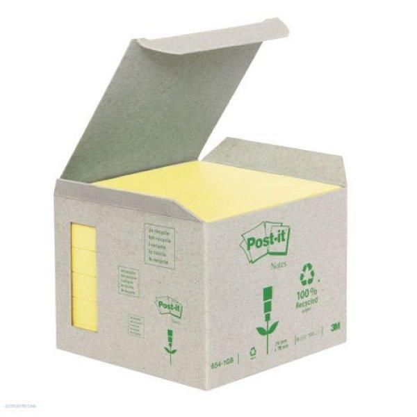 Post-it öntapadós jegyzettömb, 654-1B 76x76 mm 6 x 100 lap/csm GreenLine
sárga