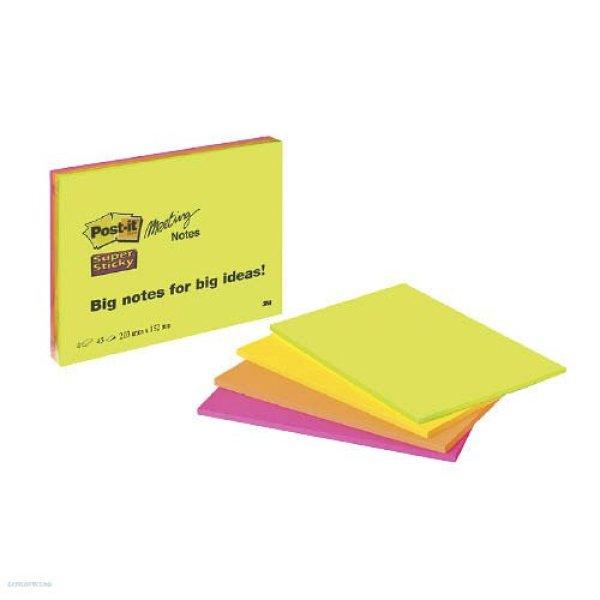 Post-it öntapadós jegyzettömb, 6845-SSP-EU 149 x 200 mm, 4 szín x 45 lap