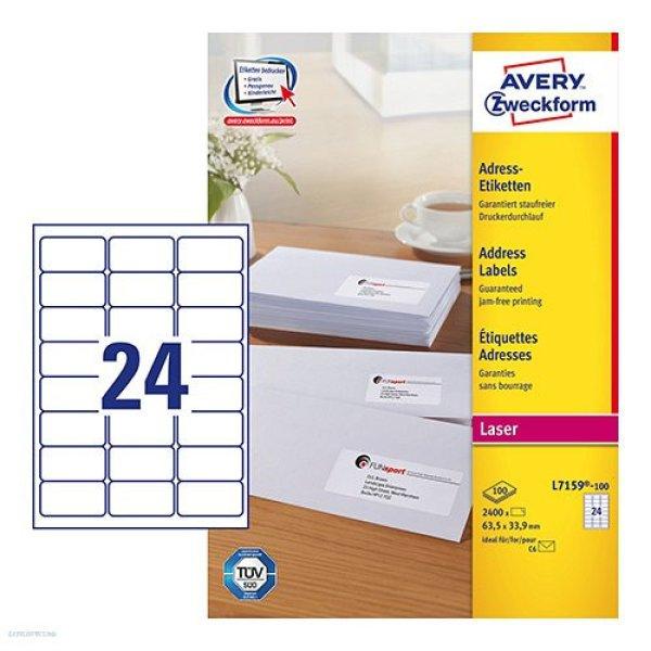 Etikett címke címzés L7159-100 C6 borítékra QuickPEEL 63,5 x 33,9 mm