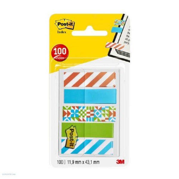 Post-it Index jelölőcimke 12x43 mm keskeny 5 x 20 lap mintás címke
"geos"