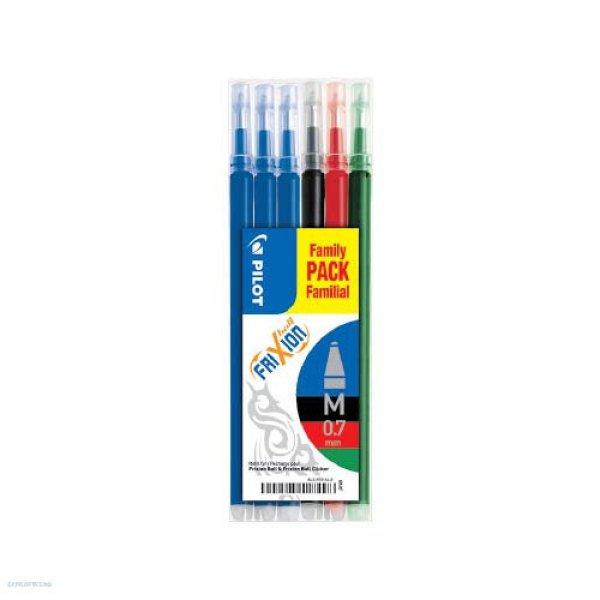 Rollerirón betét Pilot Frixion 6 db - 1 Fekete, 3 Kék, 1 Piros, 1 Zöld - 07