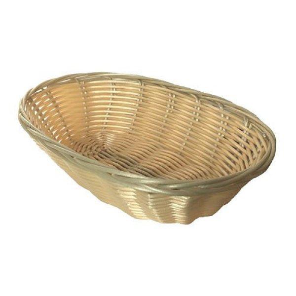 Kenyeres kosár, műrattan, ovál, 23cm