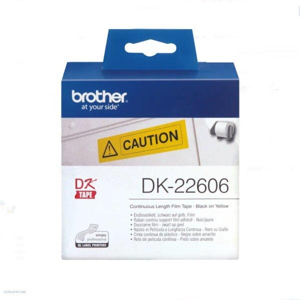 Cím etikett 62mmx15,24m Brother DK-22606 sárga folyamatos