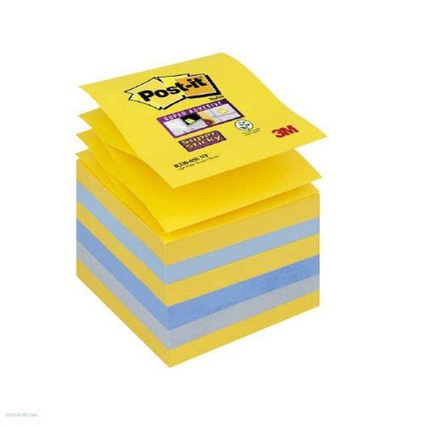 Post-it Super Sticky öntapadós jegyzettömb, Z szivárványcsomag 76x76mm,
R330-6SS-NY, 90 lap 6 tömb
