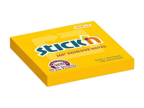 Öntapadós jegyzettömb 76x76mm 360° -ban tapadó 100 lap narancs