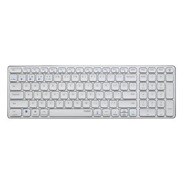 Billentyűzet RAPOO E9700M BLUETOOTH (3.0+4.0) + 2,4GHZ vezeték nélküli
fehér