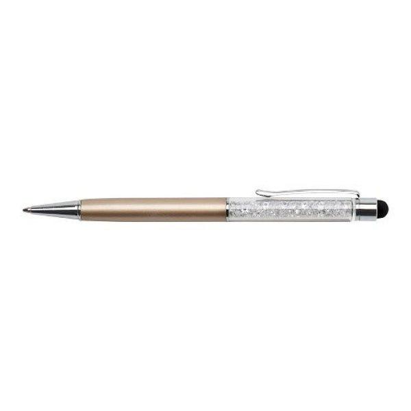 Golyósirón felül Swarovski® kristályokkal töltve arany színű tolltest 14
cm Touch hematite fehér