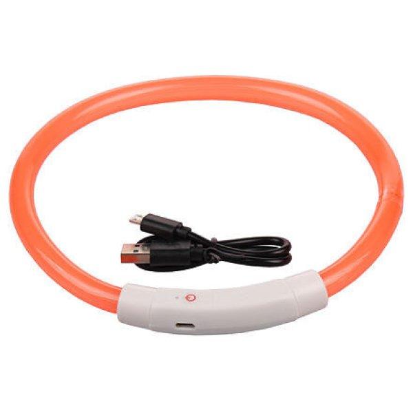fényes, csillogó kutyanyakörv narancssárga, hossza 35 cm