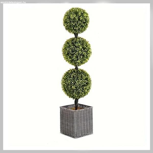 Mesterséges Bukszusfa Fonott Cserépben – 90 cm LN40385