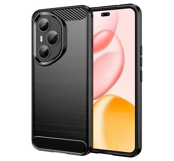 Szilikon telefonvédő (ütésállóság, légpárnás sarok, szálcsiszolt,
karbon minta) FEKETE Honor 400 Pro