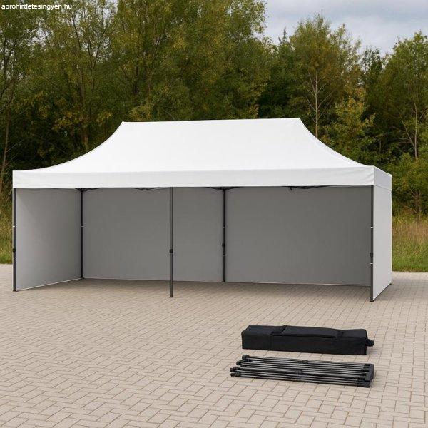 Pop-up összecsukható pavilon rendezvénysátor 3x6m fehér súllyal,
hordozótáskával