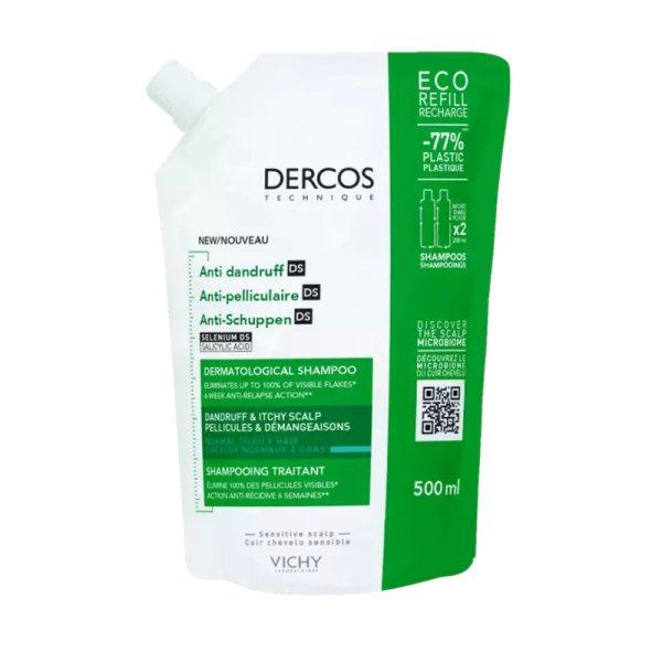 Vichy Csere utántöltő korpásodás elleni samponhoz a normál és zsíros
hajra Dercos (Anti Dandruff Shampoo Refill) 500 ml