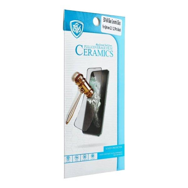 Samsung S936 Galaxy S25 Plus / S937 Galaxy S25 Edge 5D hajlított kerámia
keménységű előlapi fólia fekete kerettel