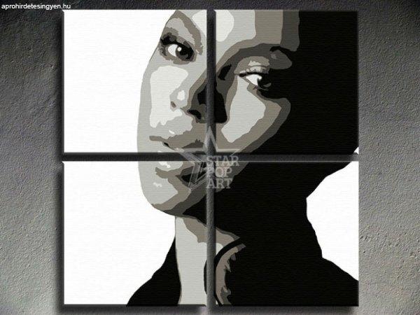 Kézzel festett POP Art festmény BEYONCÉ 4 darabos bey | különböző
méretek